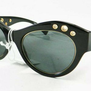 VERSACE | Cat Eye Sunglasses | #4320 Blkw/Gold Grommet & Case NEW